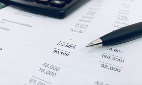 Accounting concept. Pen on balance sheet 1 Accounting concept. Pen on balance sheet 1